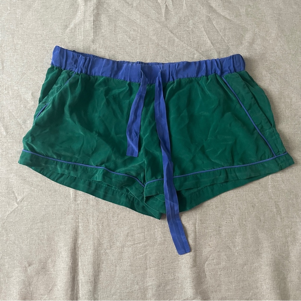 Silk Colorblock pajama lounge shorts